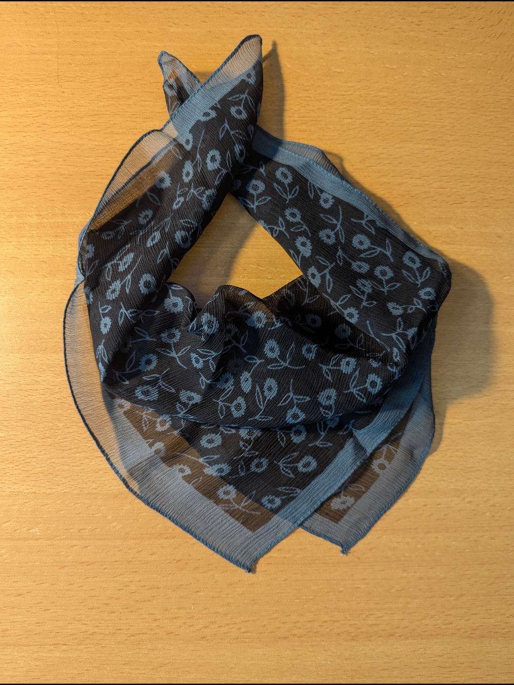 Jacob 100% Silk Black and Grey Floral Scarf